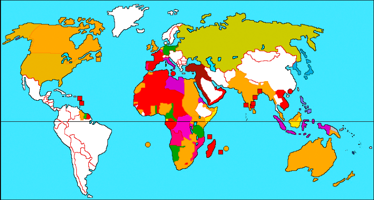 carte du monde Géographie DOM TOM COM POM