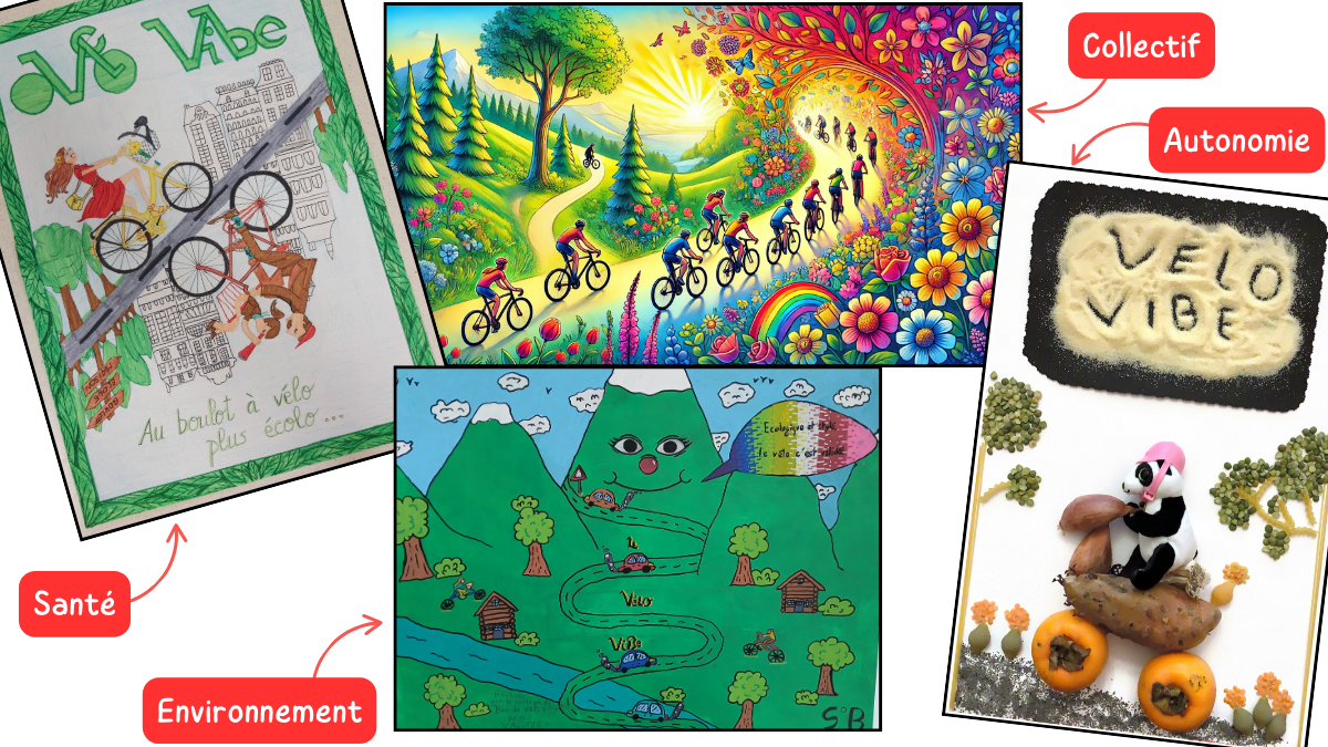 Les 4 affiches des classes ayant gagnés le concours