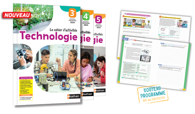 Image du cahier d'activités de Technologie 3e 2026