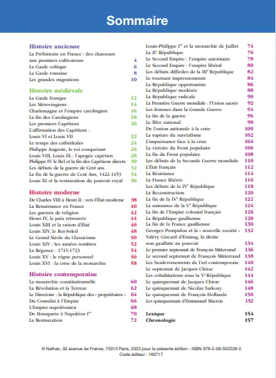 L'histoire de France - Repères pratiques - La collection pour retenir l'essentiel -  - 9782095022280 - 9782095022280_som.PNG