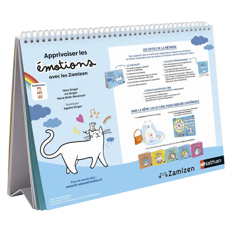 Apprivoiser les émotions avec les zamizen - Chevalet + Guide pédagogique - Matériel collectif - 9782095049676 - Couverture verso