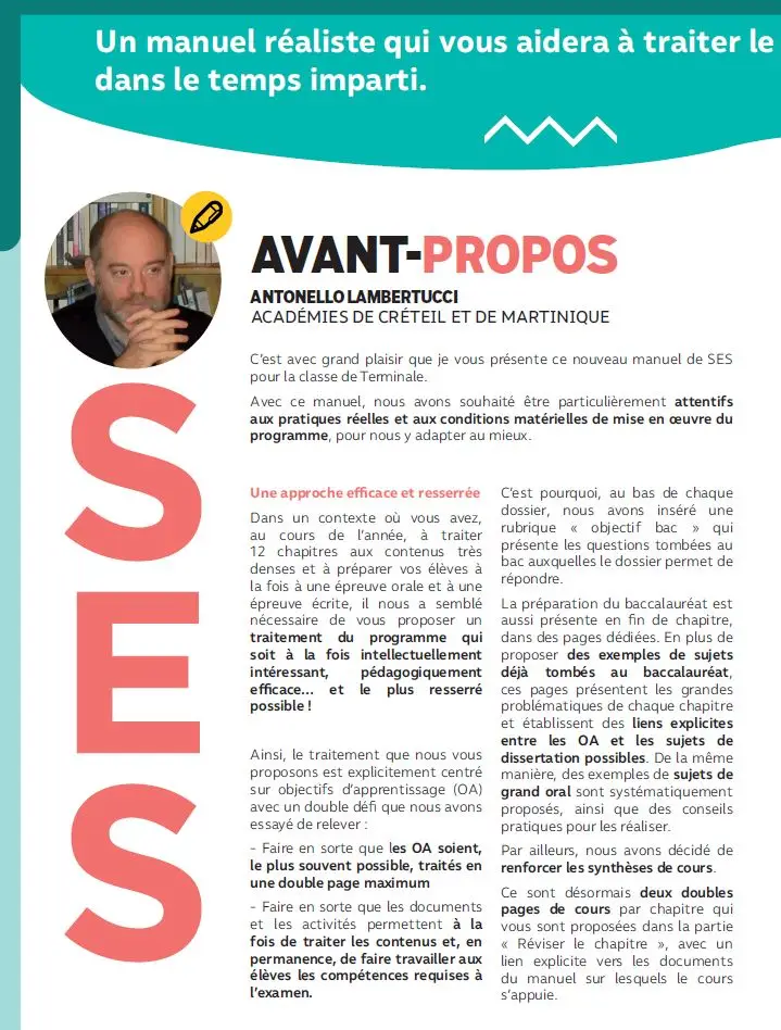 Image zoomé : S.E.S Terminale - Livre de l'élève - 9782095033415