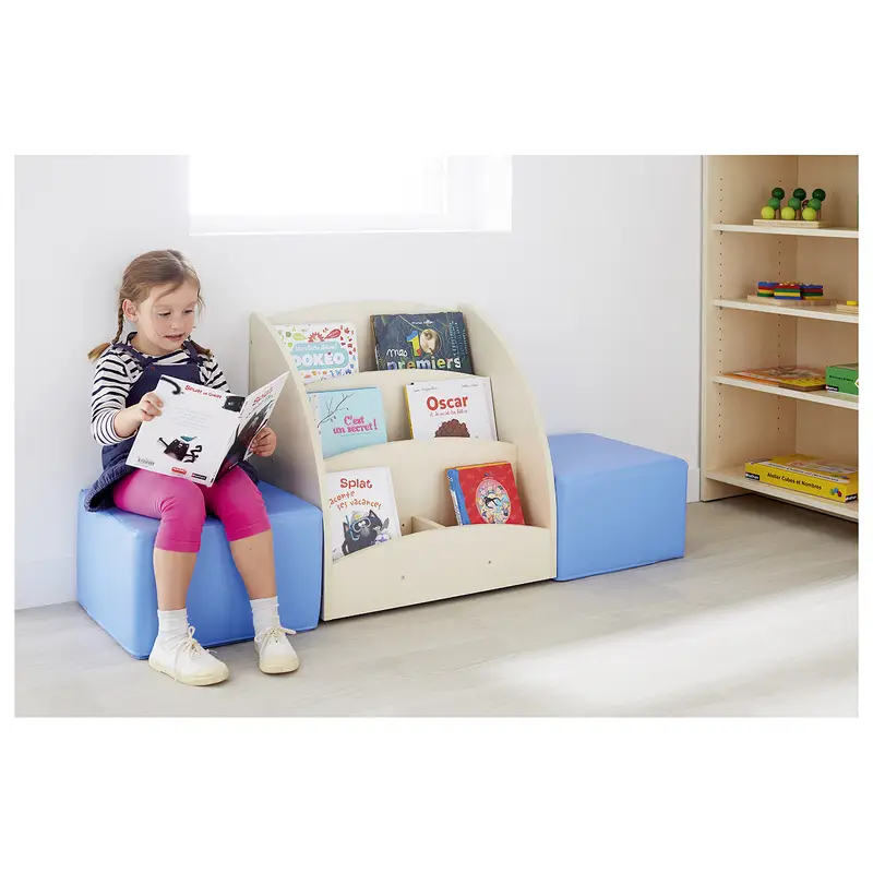 Bac à livres présentoir à roulettes 6 compartiments - Teinte bouleau - Équipement - 3133093721631 - 