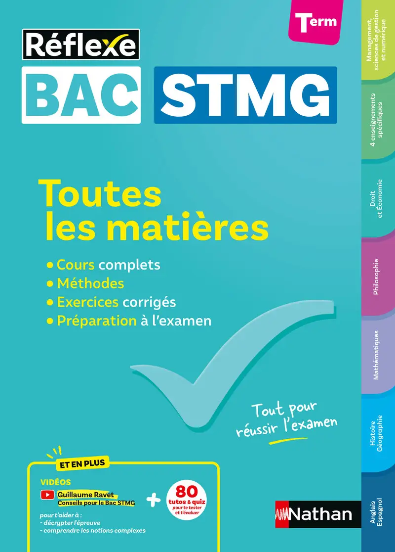 Bac STMG - Toutes les matières - Terminale STMG - Réflexe - 2026-2027 - Livre de cours, méthode et exercices - 9782095072162