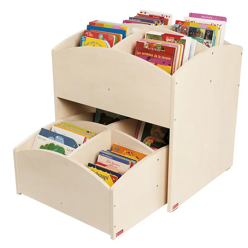 Bacs à livres 4 cases haut et 4 cases bas - Teinte bouleau - Offre spéciale - Équipement - 3133093725592 - CATALOGUE