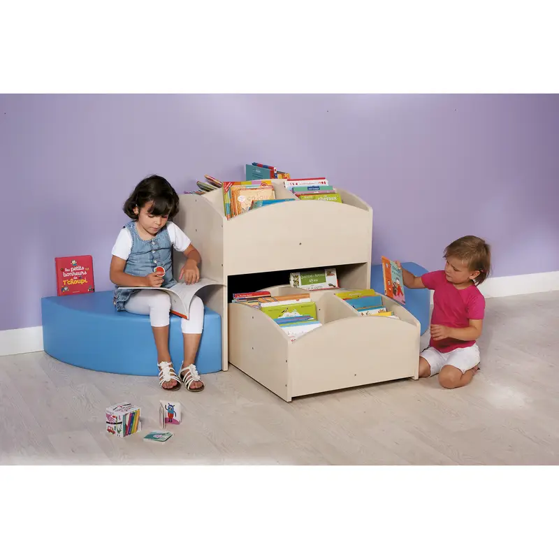 Bacs à livres 4 cases haut et 4 cases bas - Teinte bouleau - Offre spéciale - Équipement - 3133093725592 - 