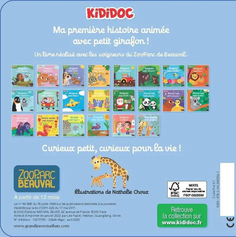 Bon appétit petit girafon ! - histoire animée - Kididoc dès 1 an - Livre documentaire - 9782092493861 - Couverture verso