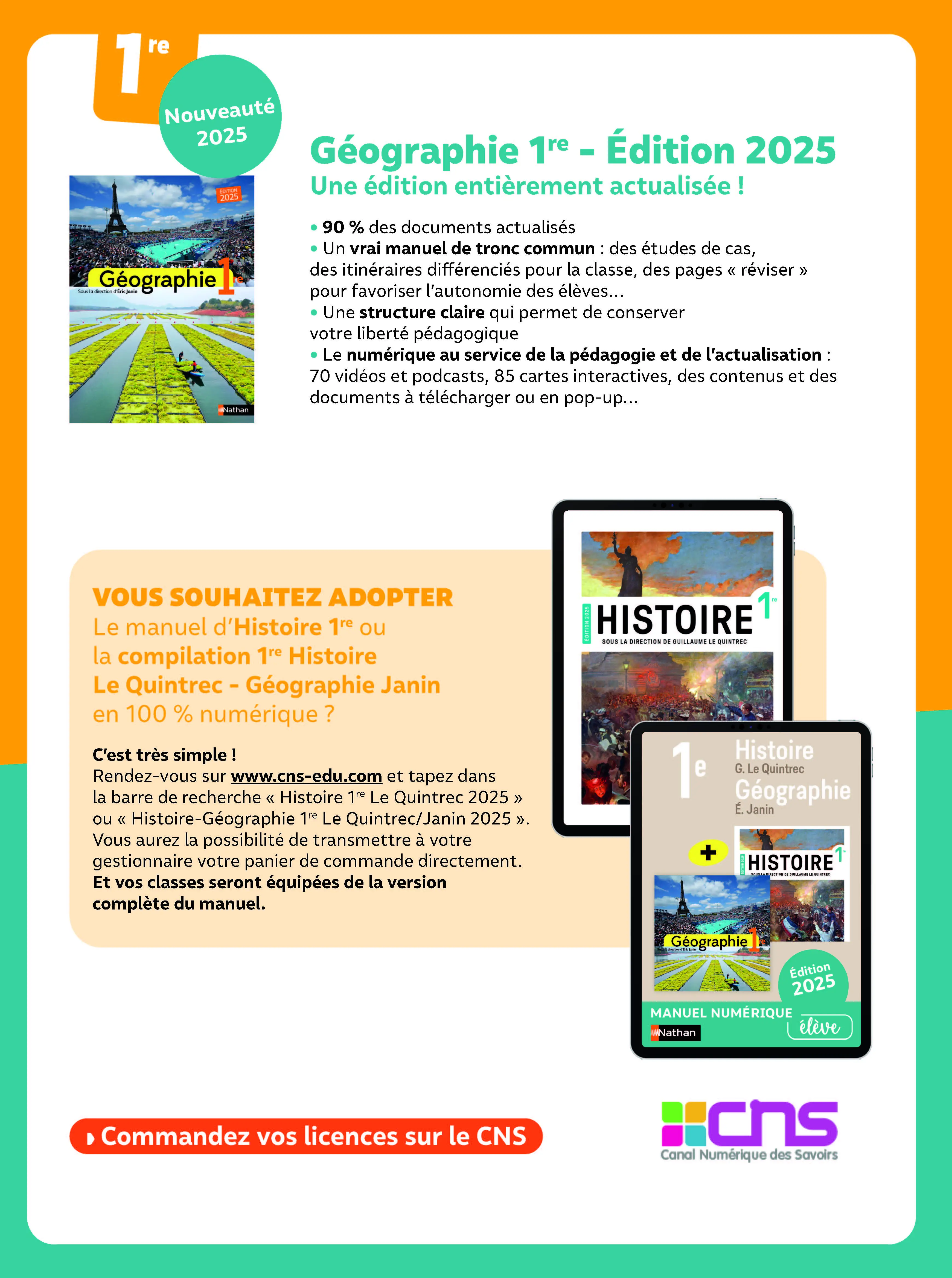 Histoire 1re - G. Le Quintrec - Livre de l'élève - 9782095048778 - Compilation histoire géographie