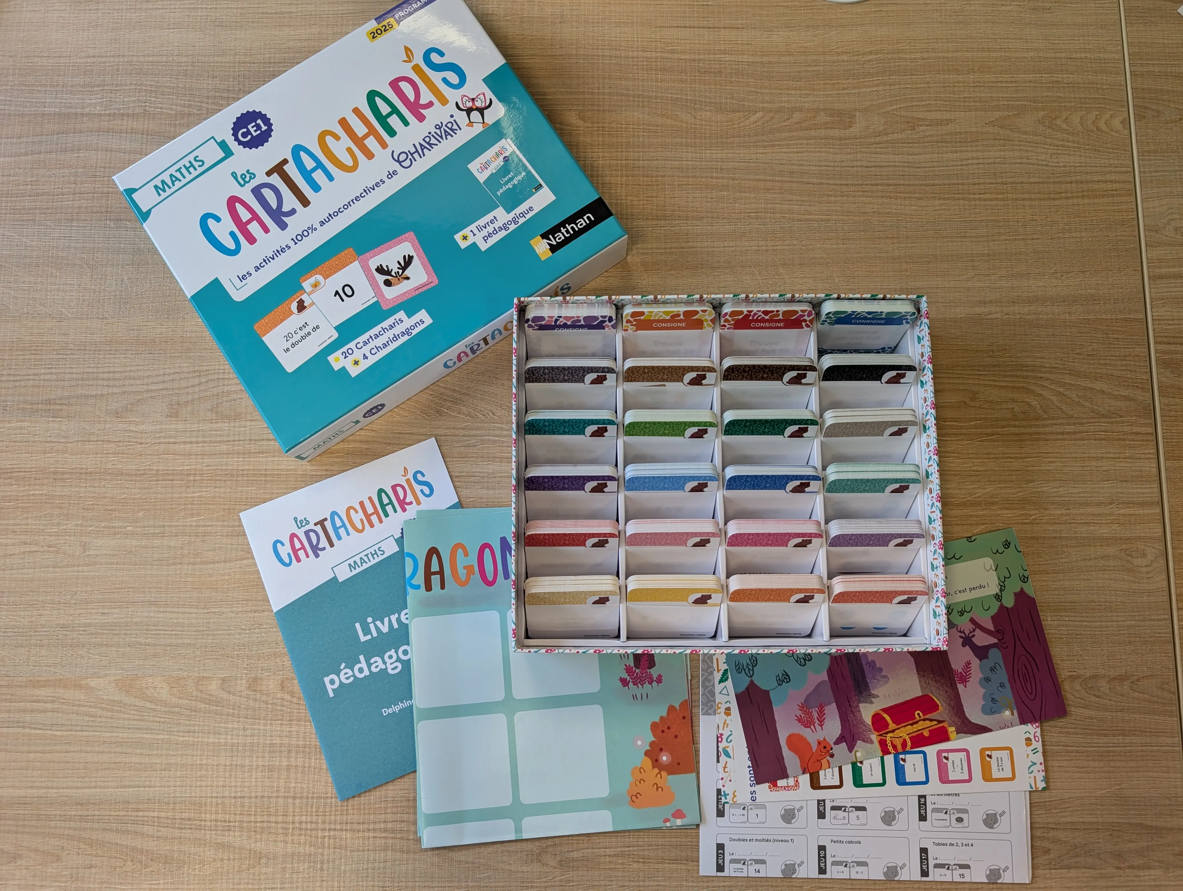 Les cartacharis CE1 - Maths - Matériel collectif - 3133099136156 - contenu boite