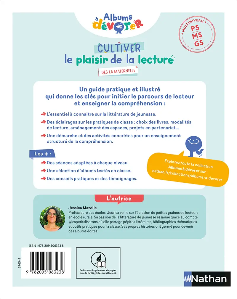 Cultiver le plaisir de la lecture dès la maternelle - Guide pédagogique - 9782095063238 - Couverture verso