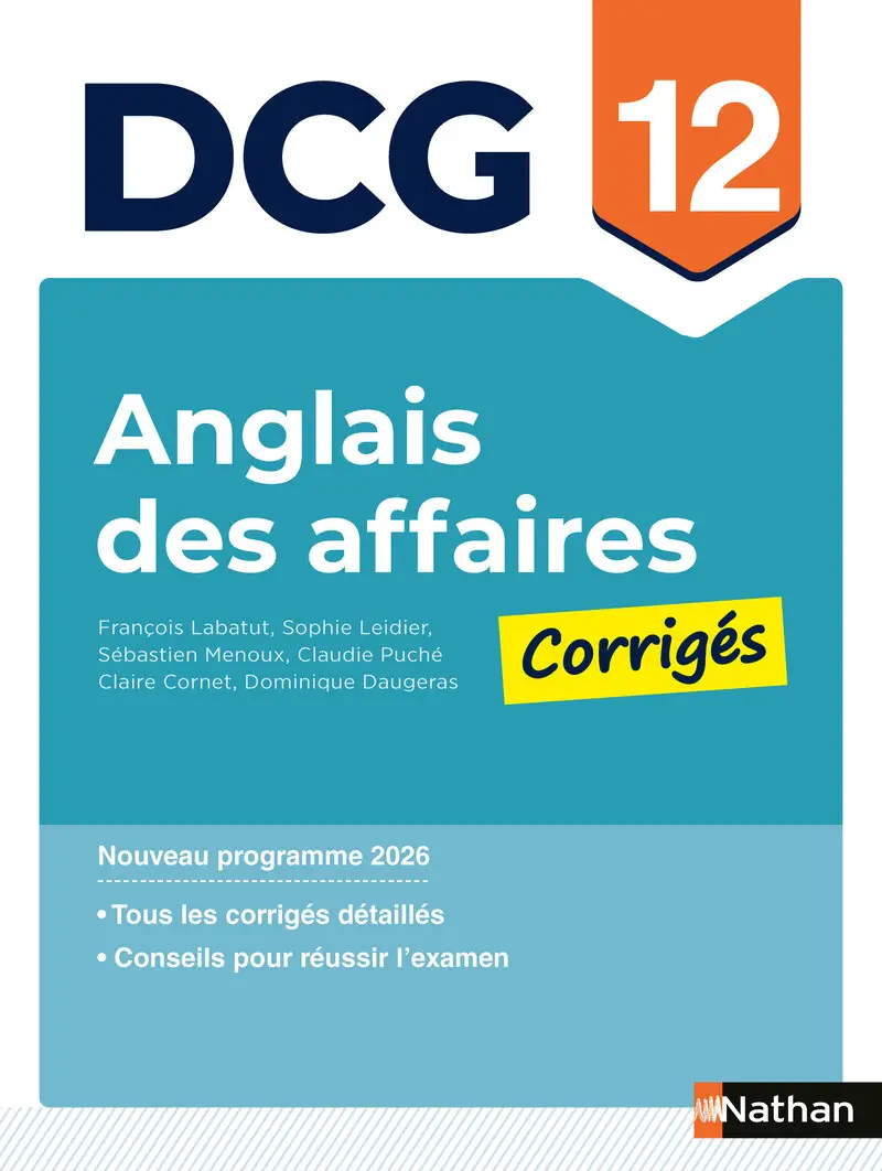 DCG 12 Anglais des affaires - Corrigés des applications - Nouveau programme 2026 - Livre - 9782095067281