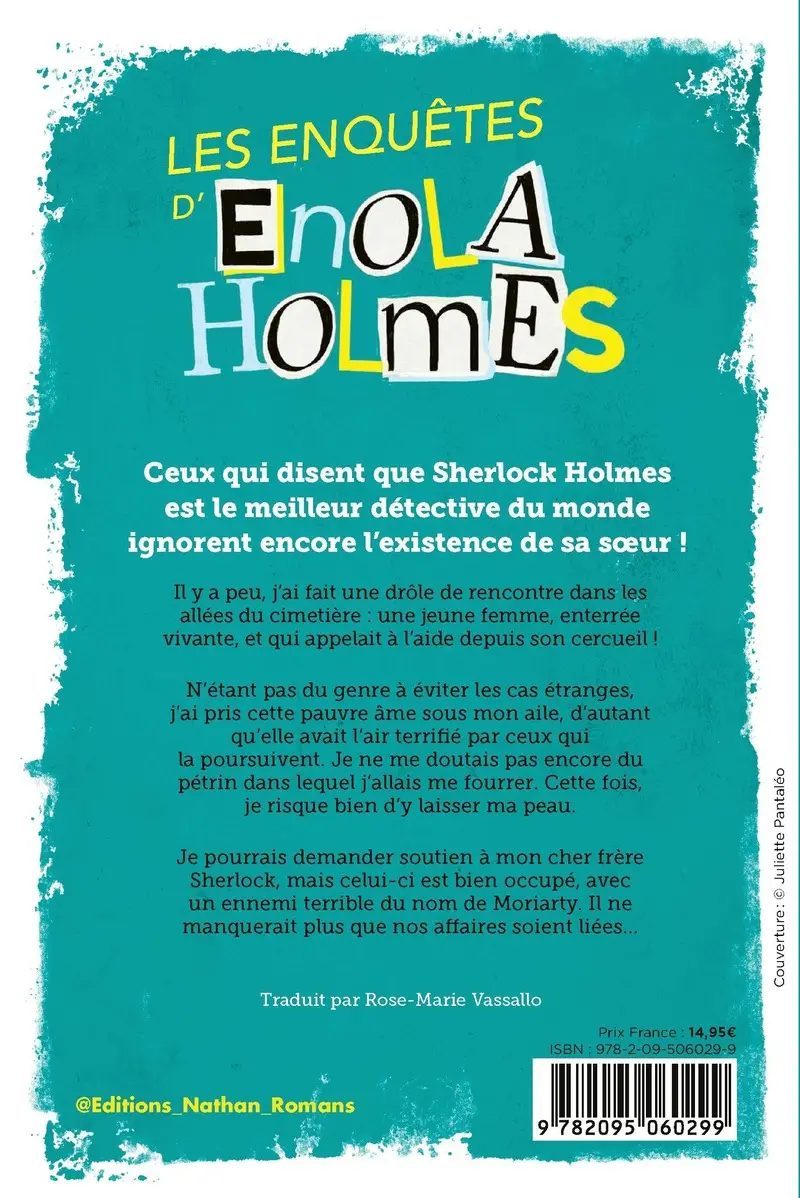 Enola Holmes et la rescapée du cercueil - Le Tome final - Dès 12 ans - Roman - 9782095060299 - Couverture verso