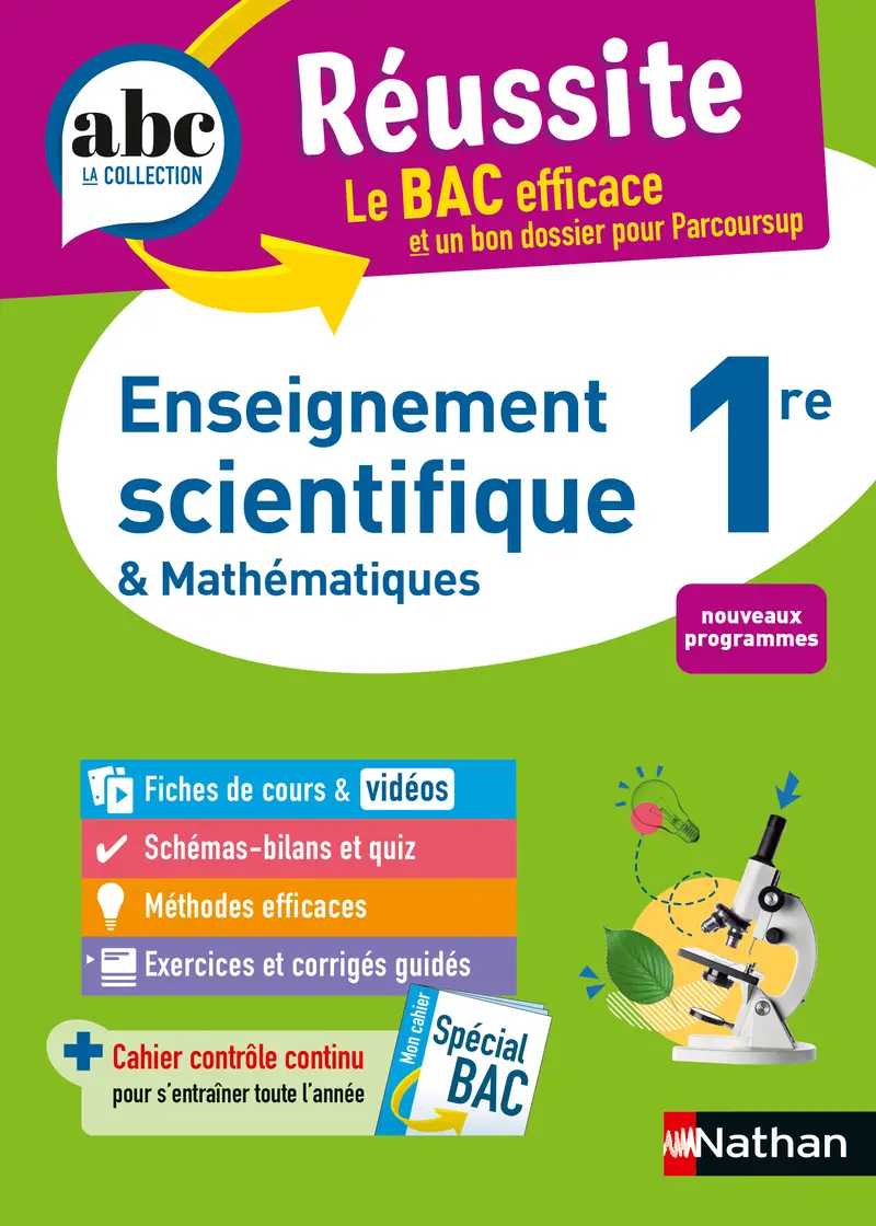 Enseignement scientifique + Maths 1re - ABC Réussite - Bac 2027 - Programme de première 2026-2027 - Enseignement commun - Cours, Méthode, Sujets et Corrigés guidés - EPUB - Livre de cours, méthode et exercices - 9782095037253