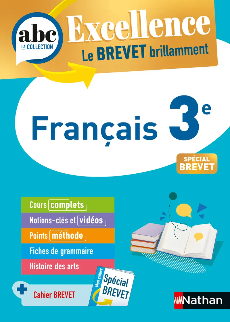 Français 3e - ABC Excellence - Le Brevet brillamment - Cours, Méthode, Exercices - Brevet 2027 - EPUB - Livre de cours, méthode et exercices - 9782095014339