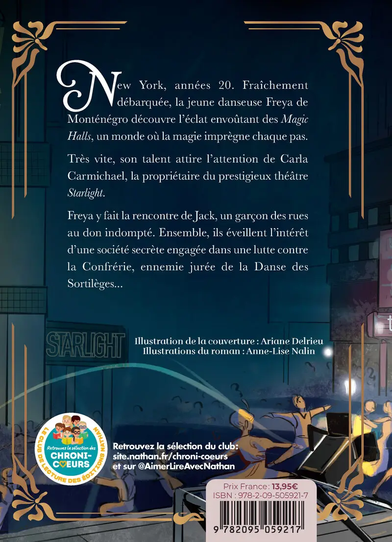Freya de Montenegro - Sortilèges à Broadway - Dès 9 ans - Roman - 9782095059217 - Couverture verso