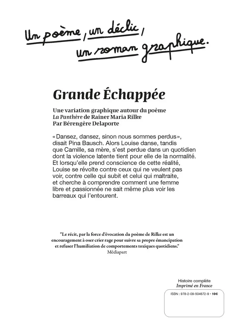 Grande échappée - PoésTrip - version poche - BD - 9782095046729 - Couverture verso