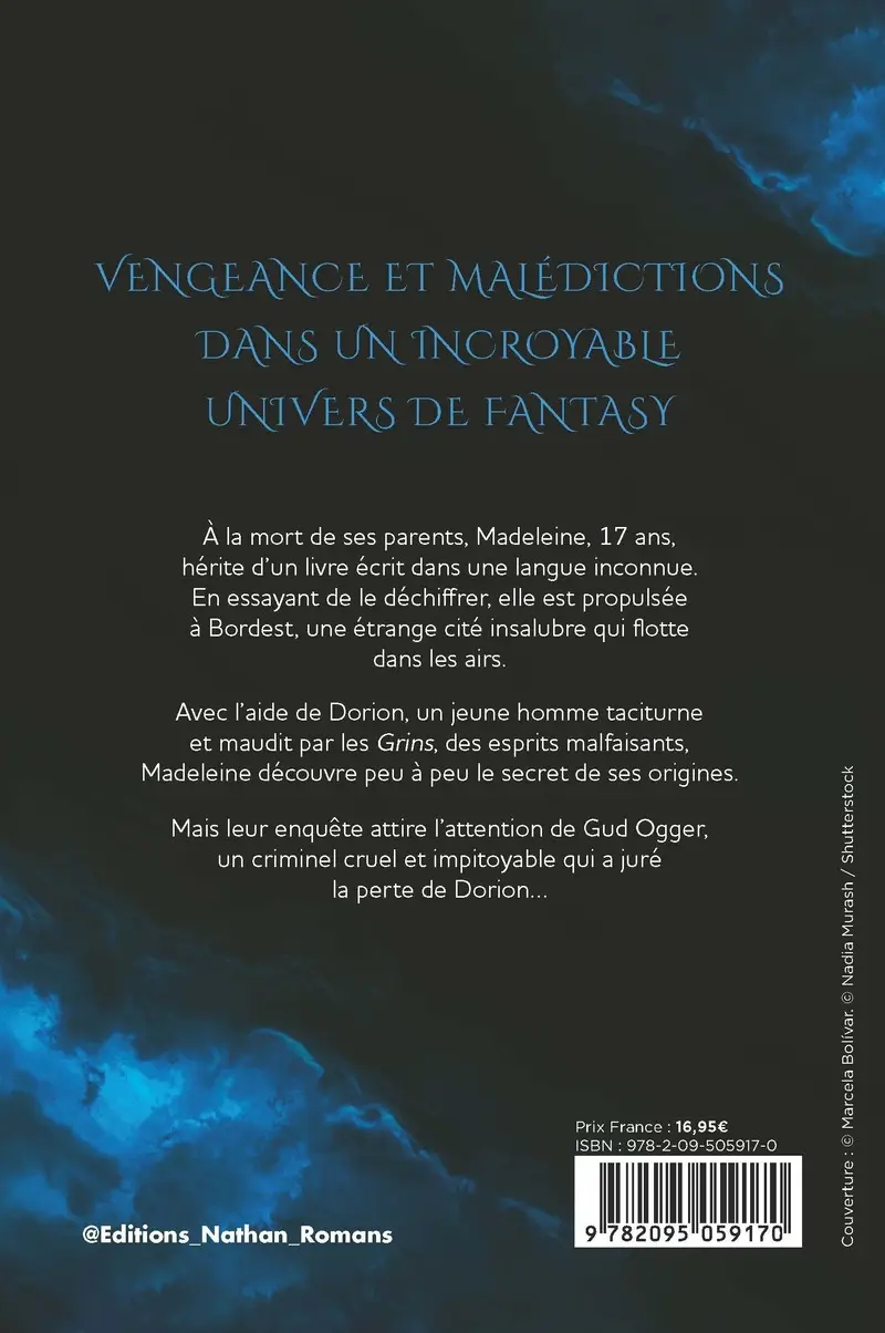 Grinbok -  Entre deux ciels Tome 1 - Dès 14 ans - Roman - 9782095059170 - Couverture verso
