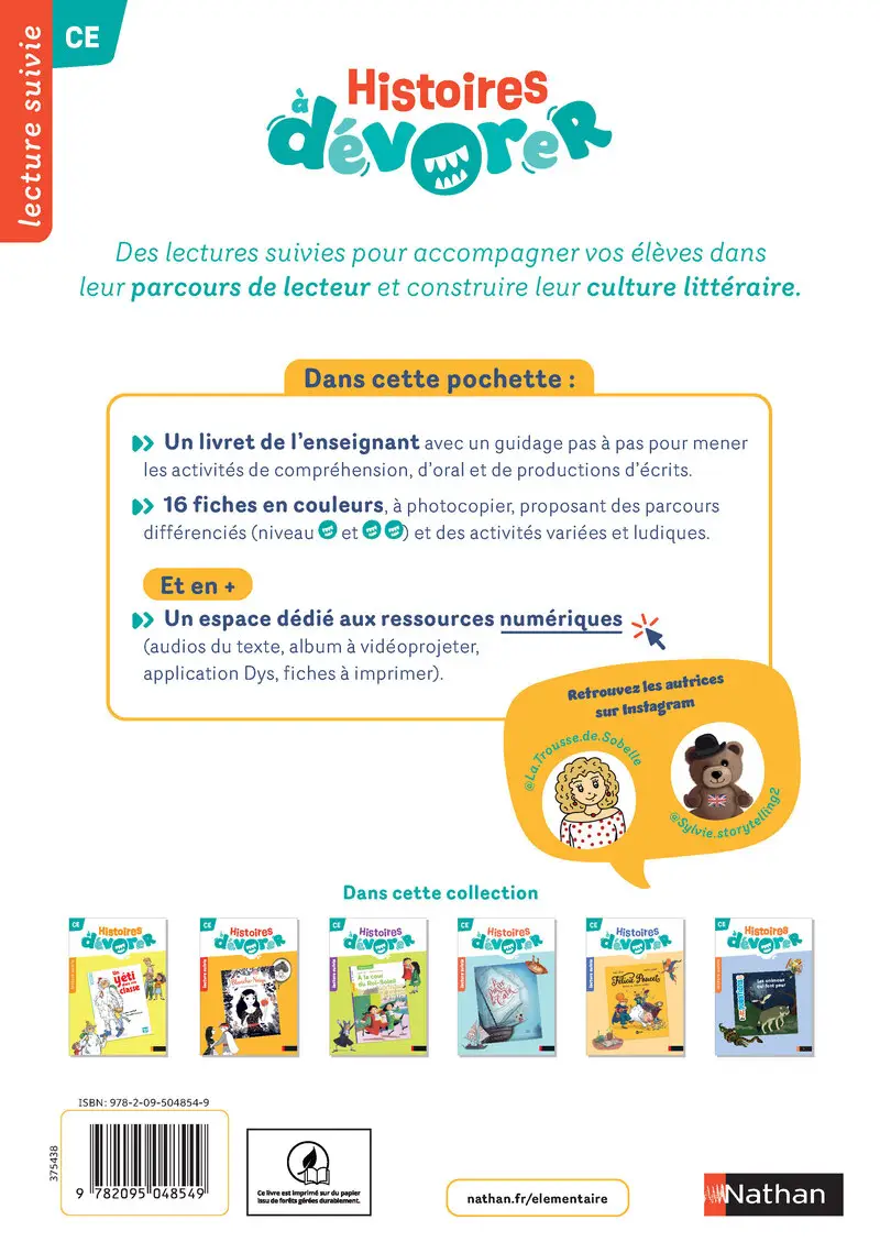 Histoires  à dévorer CE - Blanche-Neige - Fichier d'exploitation - Fichier à photocopier - 9782095048549 - Couverture verso