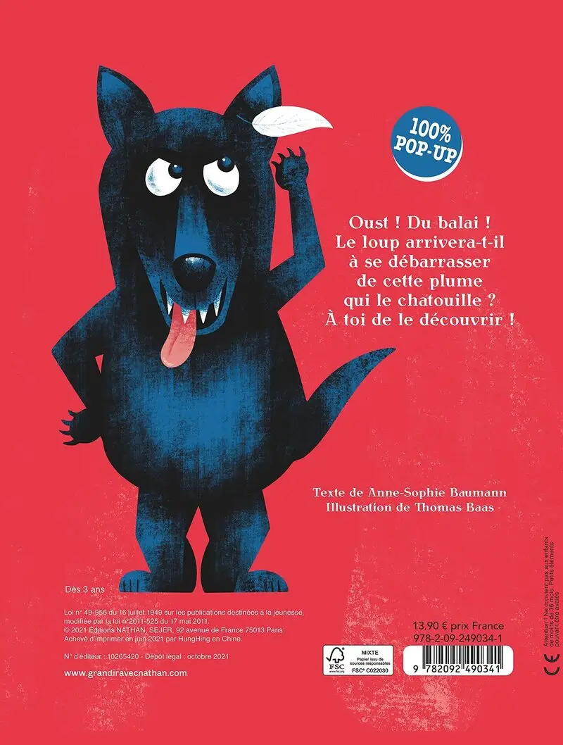 Il est fou ce loup ! - L'aventure pop-up interactive qui fait rire les 3-6 ans - LIvre Pop-up - Album(s) - 9782092490341 - Couverture verso