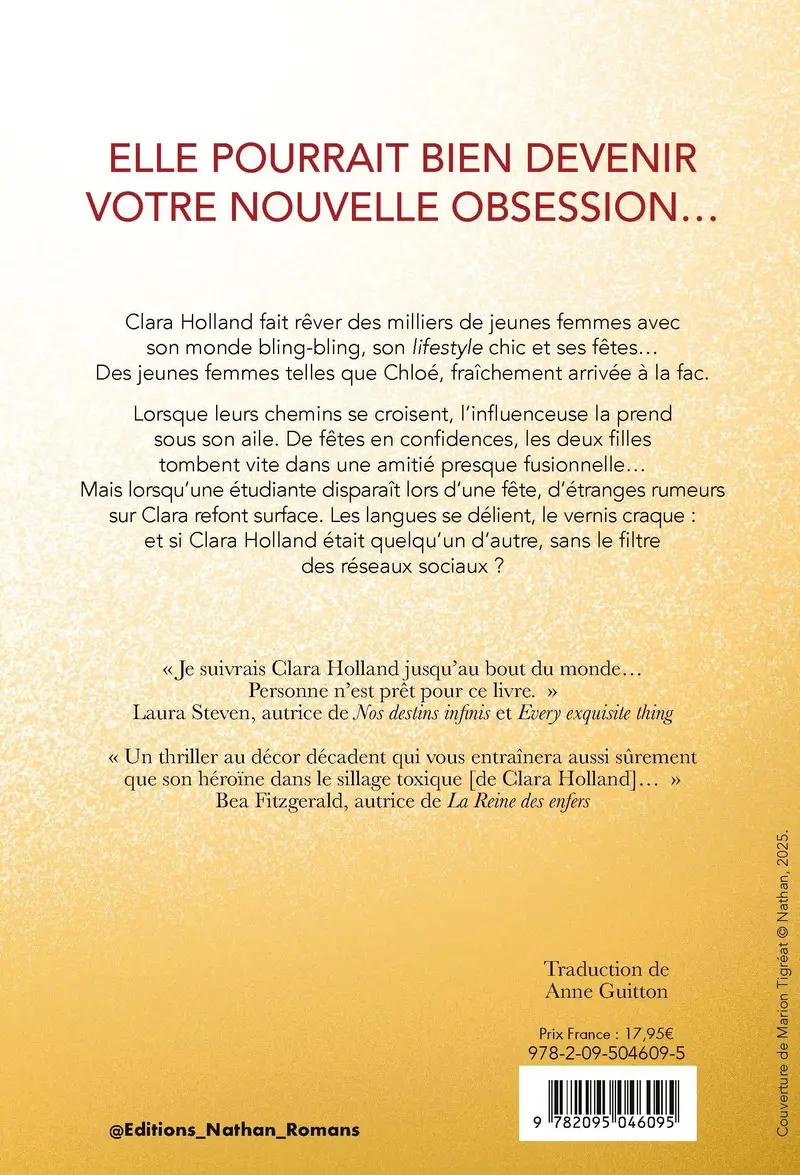 Influence Mortelle - De l'influence à l'emprise, il n'y a qu'un pas? - Thriller psychologique - Dès 13 ans - Roman - 9782095046095 - Couverture verso