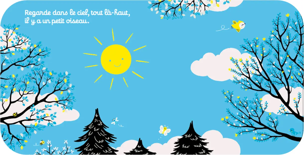 Regarde dans le ciel - Livre d'éveil à toucher pour les bébés, dès 6 mois - Livre d'éveil - 9782092570647 - interieur1