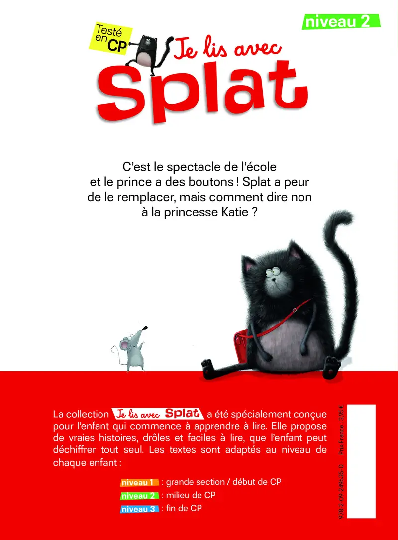 Je lis avec Splat : Splat jardine - Niveau 2 - Dès 6 ans  - Roman - 9782092496350 - Couverture verso