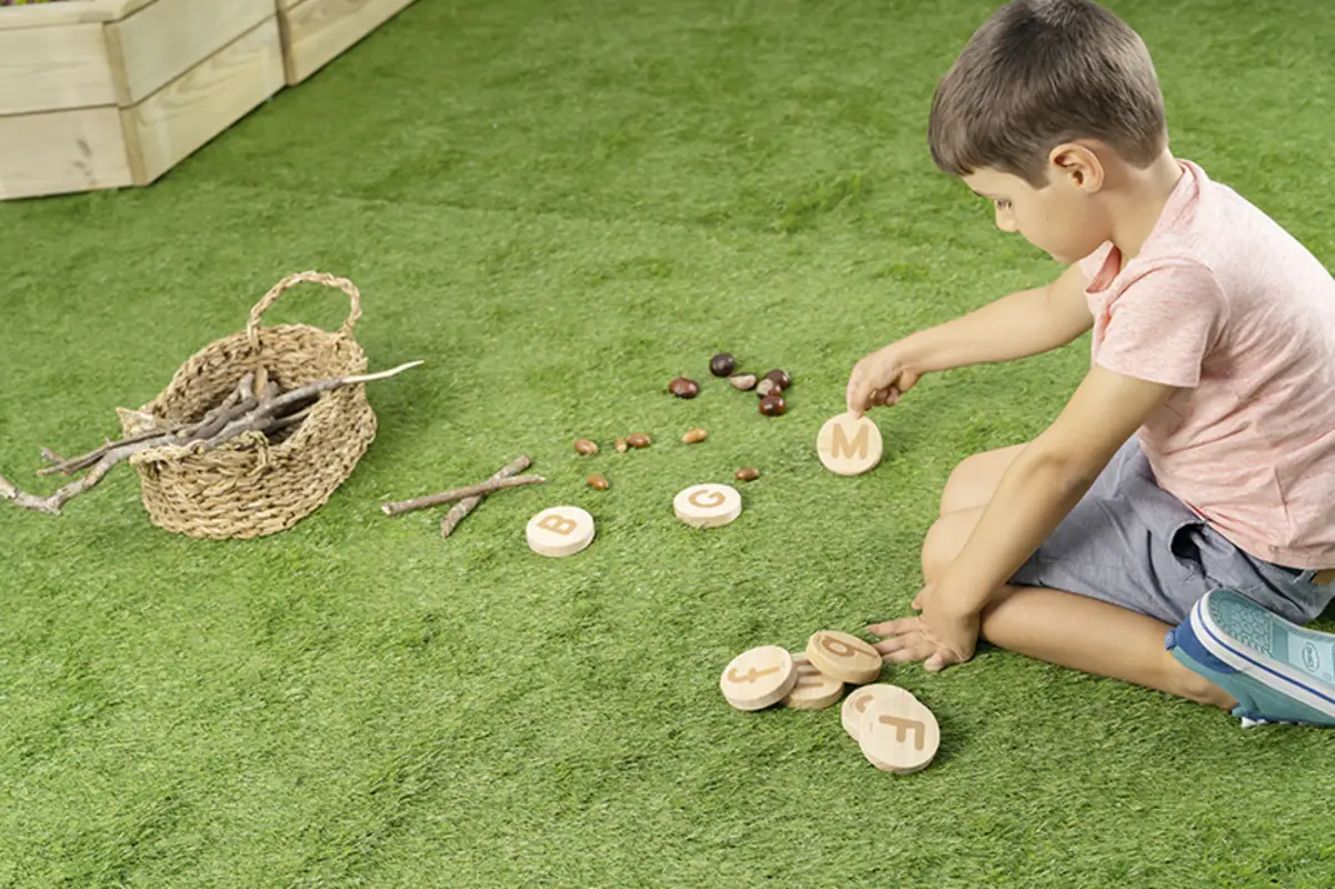 Jetons bois - Les lettres script - Équipement - 3133099147961 - 