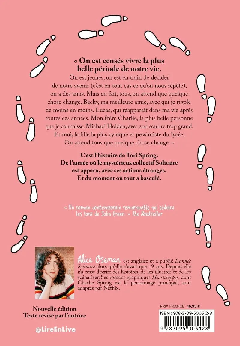 L'année solitaire - Edition française - On attend tous que quelque chose change... Alice Oseman - Roman - 9782095003128 - Couverture verso