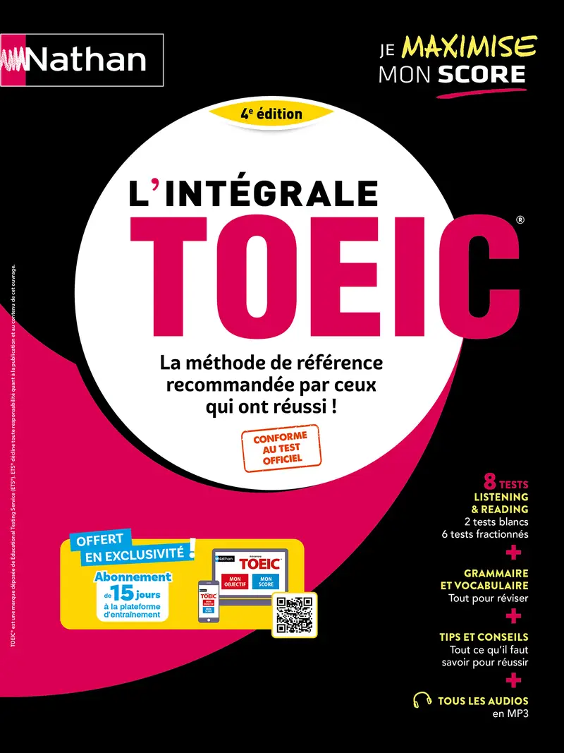 L'intégrale TOEIC® - La méthode de référence pour réussir le TOEIC® - Conforme au test officiel - Livre - 9782095036799