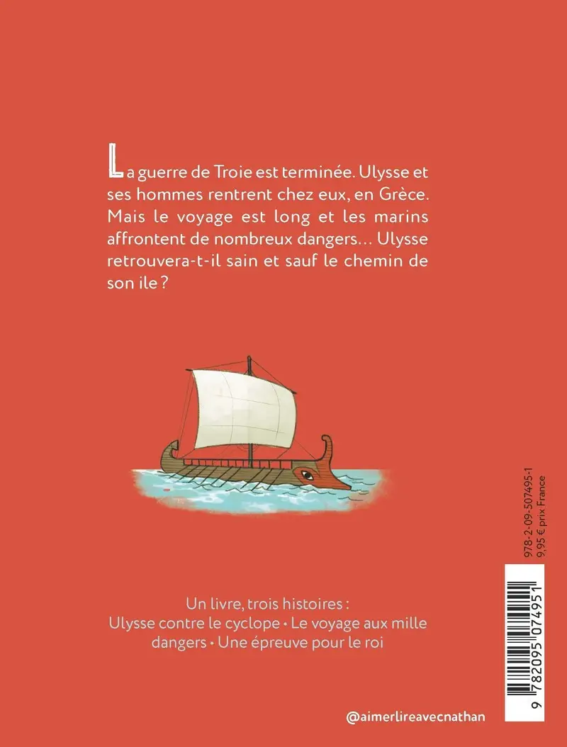 L'Odyssée - Le voyage d'Ulysse - Dès 7 ans - Roman - 9782095074951 - Couverture verso