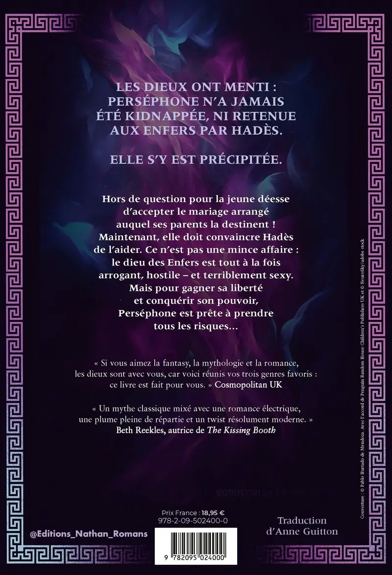 La Reine des Enfers - Romantasy - Roman - 9782095024000 - Couverture verso