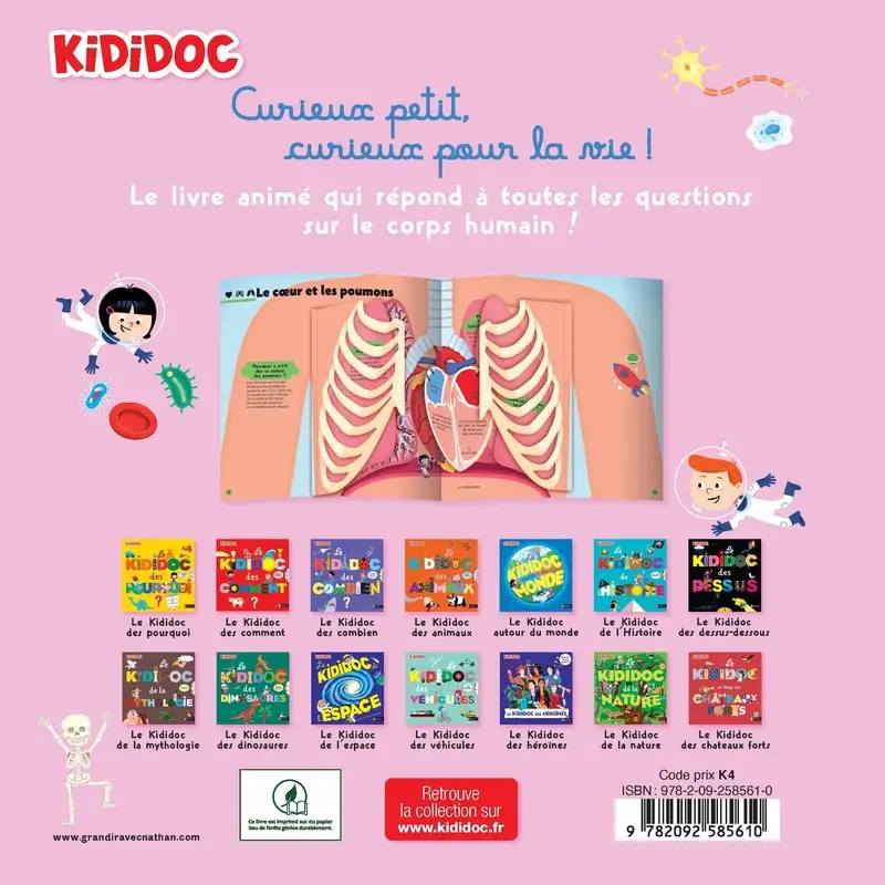 Le grand Kididoc du corps humain - Livre pop-up - dès 4 ans - Livre documentaire - 9782092585610 - Couverture verso