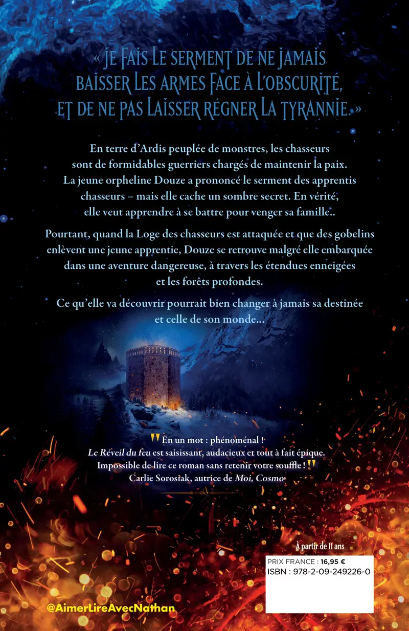 Le réveil du feu - Série Fantasy Tome 1/3 - Dès 9 ans - Roman - 9782092492260 - Couverture verso