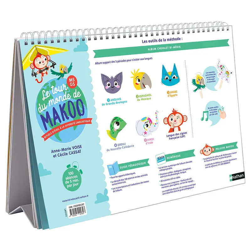 Le tour du monde de Makoo - Rituels d'éveil à la diversité linguistique + Makoo la peluche - Coffret pédagogique - 3133099104902 - 
