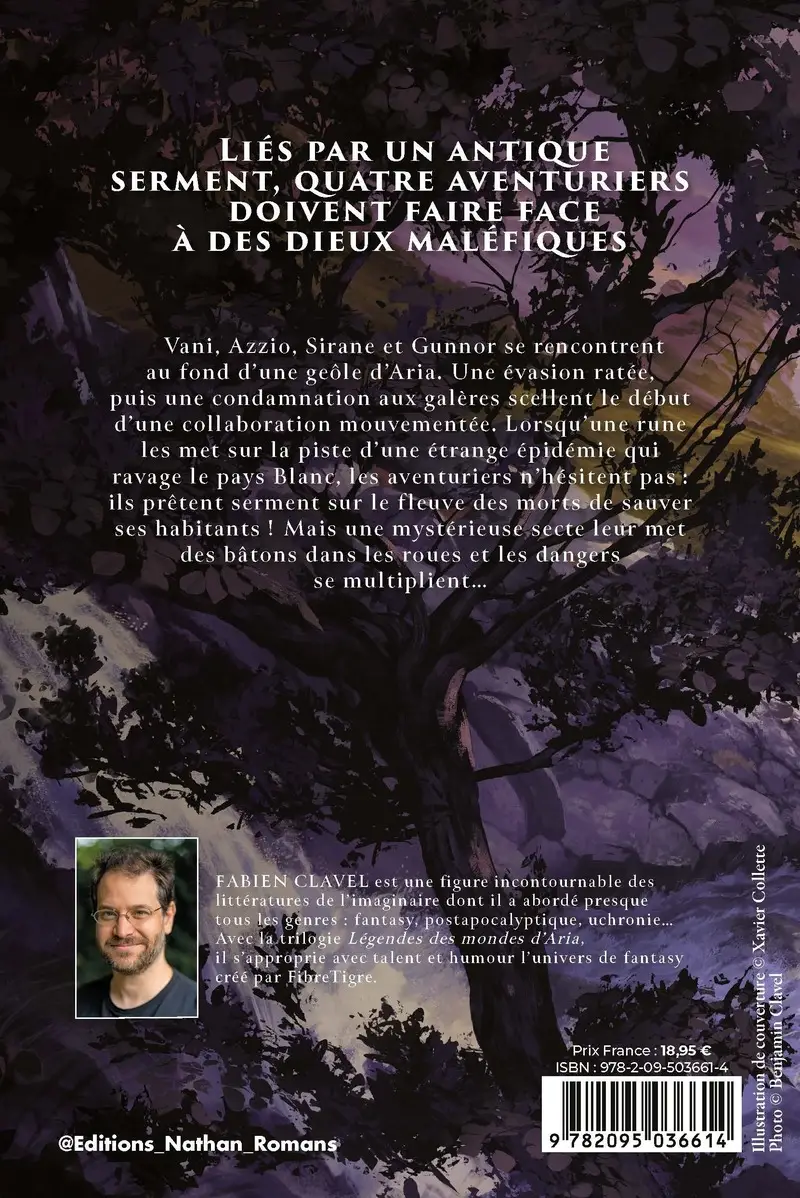 Légendes des mondes d'Aria - Tome 01 Le serment des runes - Roman - 9782095036621 - Couverture verso