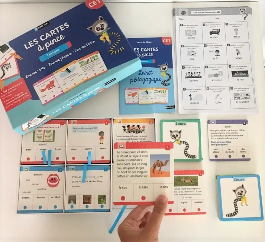 Les cartes à pince - Lecture CE1  - Matériel collectif - 3133091241186 - 