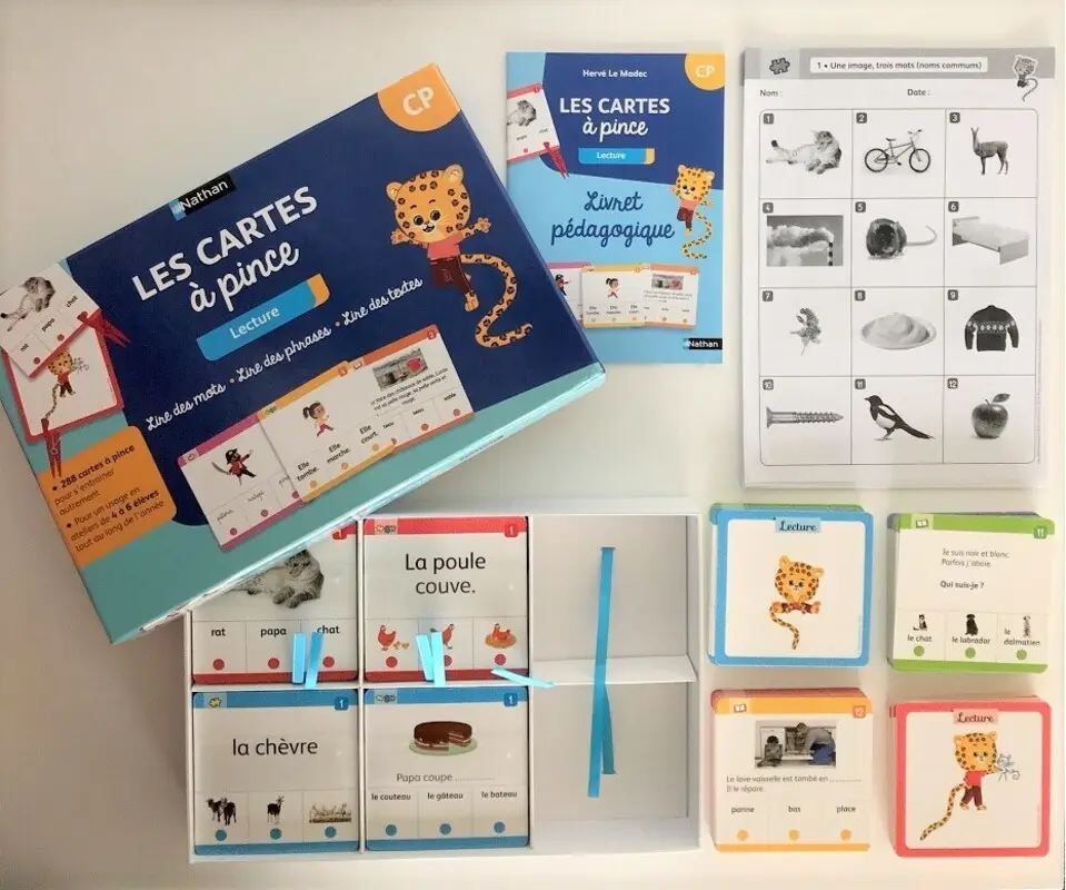 Les cartes à pince - Lecture CP  - Matériel collectif - 3133091241179 - 