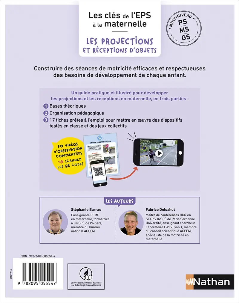 Les clés de l'EPS à la maternelle - Les projections et réceptions d'objets - Guide pédagogique - 9782095055547 - Couverture verso