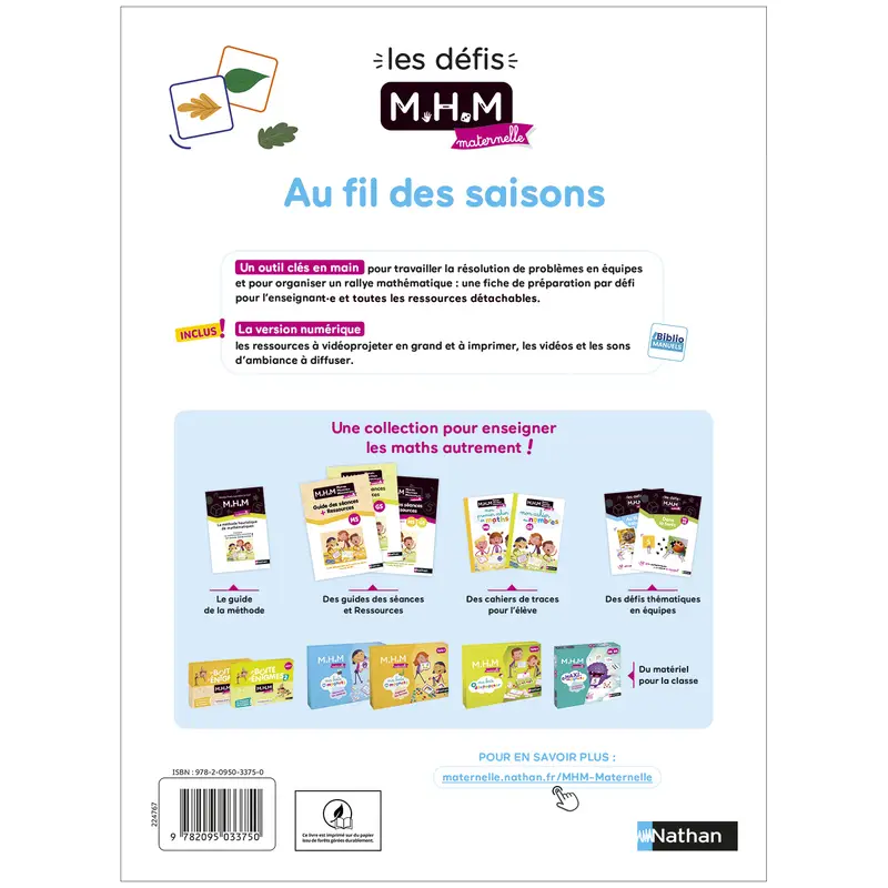 Les défis MHM - Au fil des saisons MS/GS - Fichier de l'élève - 9782095033750 - 