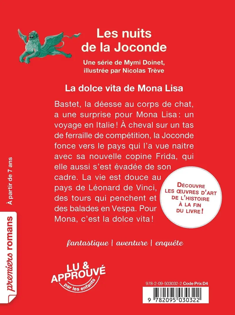 Les nuits de la Joconde - La Joconde en Italie - Premiers romans - Dès 7 ans - Roman - 9782095030322 - Couverture verso