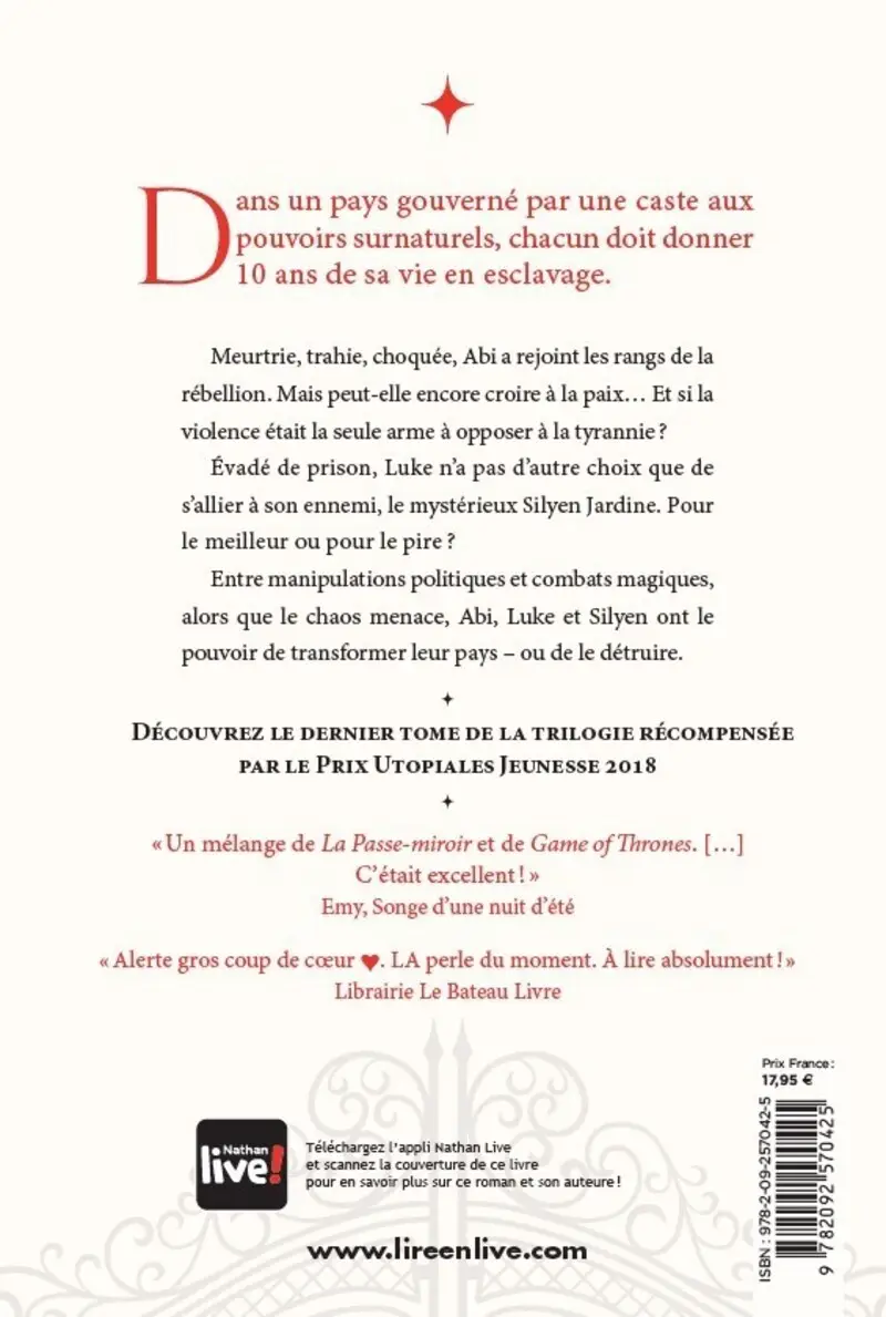 Les puissants - Libres - Tome 3 -  Roman Dystopie - Roman - 9782092570425 - Couverture verso