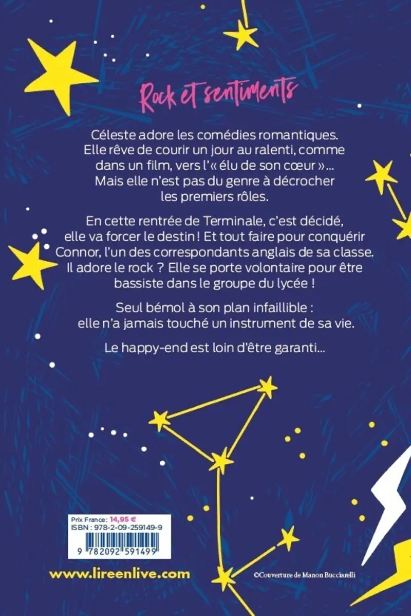 Ma playlist pour un french kiss -  Comédie romantique - Roman - 9782092591499 - Couverture verso