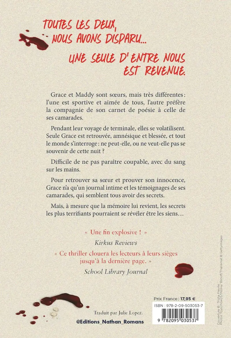 Mauvaise soeur - un thriller implacable pour ados - Roman - 9782095030544 - Couverture verso