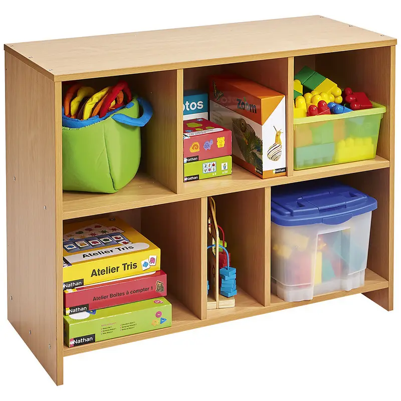 Meuble bas à grandes cases - Teinte hêtre - Équipement - 3133093725882 - 