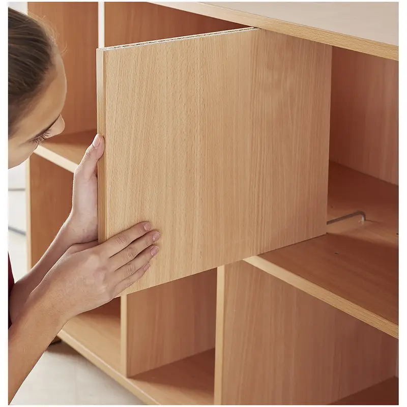 Meuble bas à grandes cases - Teinte hêtre - Équipement - 3133093725882 - 