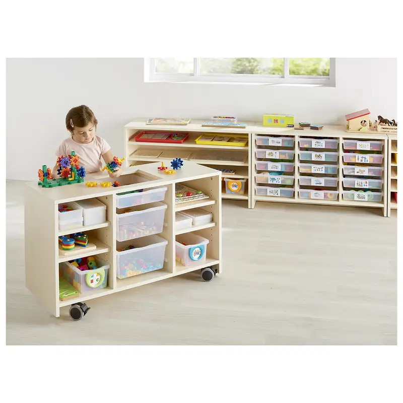 Meuble d'activités 15 bacs incolores - Teinte bouleau - Équipement - 3133093722683 - 