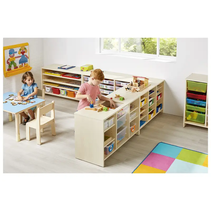 Meuble d'activités 15 bacs incolores - Teinte bouleau - Équipement - 3133093722683 - 