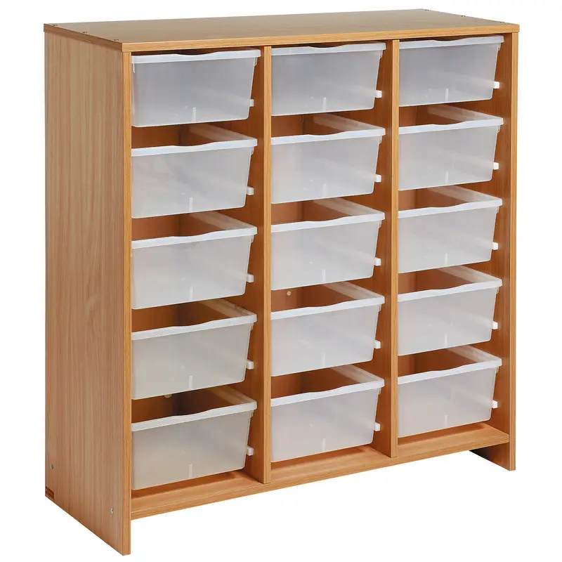 Meuble haut 15 bacs incolores - Teinte hêtre - Équipement - 3133093724373 - CATALOGUE