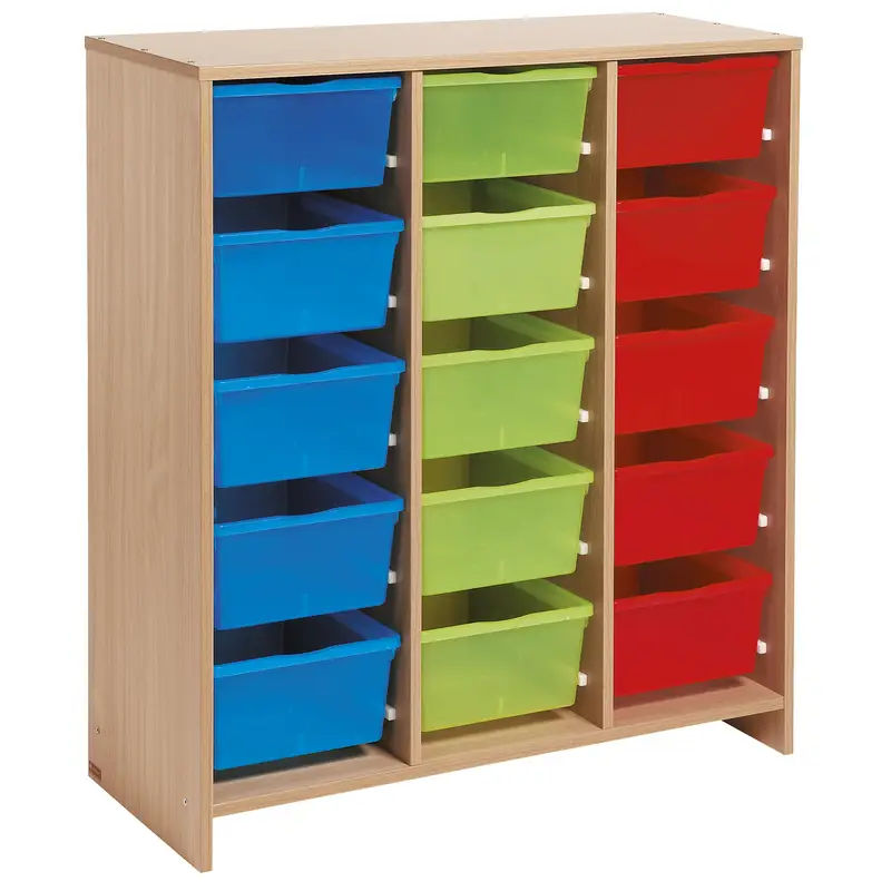 Meuble haut 15 bacs multicolores - Teinte hêtre - Équipement - 3133093724731 - CATALOGUE