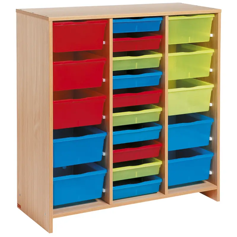 Meuble haut 20 bacs multicolores - Teinte hêtre - Équipement - 3133093724748 - CATALOGUE